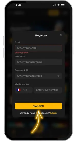 Saisie des informations supplémentaires du profil